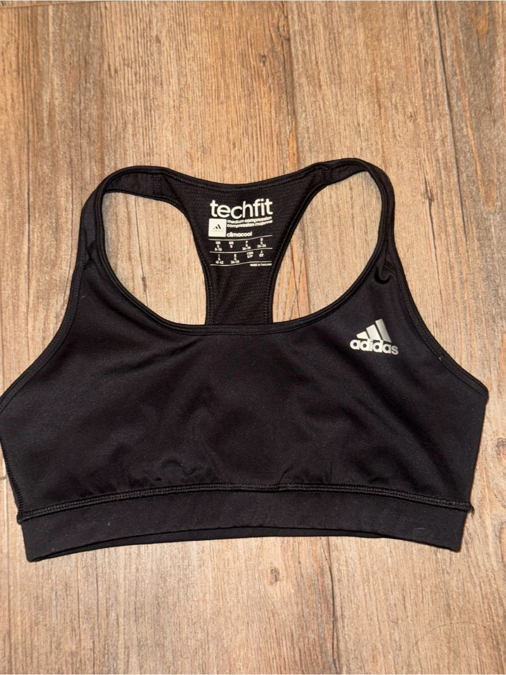 adidas Black Techfit Racerback Sports Bra